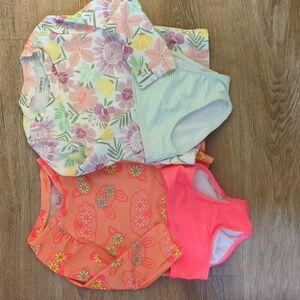 Bundle Of 2 Swim Rashguard Tops/Bikini Bottoms Cat & Jack, 2T